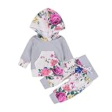 Chicolifeベビー服 子供 長袖パーカー＆長ズボン 上下セット3Dデジタル 印刷 花柄 可愛い 新生児 フード付き ニット ジャケット 秋 冬 カジュアル クリスマス 出産お祝い 記念日 プレゼ