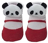 ツイン ベビーソックス パンダマスコット付 11~13cm バレリーナ レッド