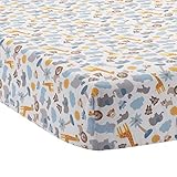Bedtime Originals Two By Two Noah's Ark Fitted Crib Sheet Blue/Gray [並行輸入品]