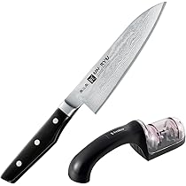 下村工業 日本製 ダマスカス 包丁 雲竜 三徳 170mm VG-10 33層