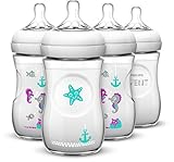 Philips AVENT 4 Piece Natural Baby Bottle with Seahorse Design [並行輸入品]