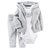 カーターズ Carter's ロンパース ボディスーツ カーディガン パンツ 豪華3点セット 男の子 3-Piece Hooded Cardigan Set 3M (55-61cm) [並行輸入品]