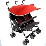 Twins SunShade (二人乗りベビーカー日よけ・シェード）WOWBABY (赤)