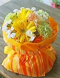 花束 ギフト 自立 する花束 Mサイズ （ イエロー オレンジ ）不思議な花束 生花 ブーケ
