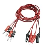 uxcell 　ワニ口クリップ　テストリード　メスバナナプラグ　ソフト　　1M　2個セット