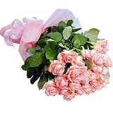 20歳・結婚20周年・勤続20年など、20に関するお祝いに！　お買い得ピンクバラ20本の花束【バラ花束　誕生日　結婚祝い　フラワーギフト】 日時指定無料