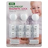 Nexpa Safety ChildProof Magnetic Cabinet Locks - 8 Locks + 3 Keys + 8 Key Bases - For Cabinets / Dra