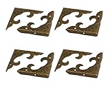 uxcell ボックスコーナープロテクター 装飾金具 コーナー金具 鉄 ブロンズトーン ボックステーブル装飾 直角 8個入り