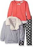 Little Lass Baby Girls' 3 Piece Sherpa Collar Jacket Set Grey Heather 18 Months [並行輸入品]