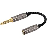 Amazon 変換ケーブル バランス接続ケーブル ジャック 変換 4 4mm五極 オス 3 5mm三極 メス 8芯 10cm Woodhifi Okcsc 変換アダプター 変換プラグ
