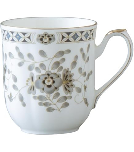 Amazon｜NARUMI(ナルミ) マグカップ ミラノ 300cc ブルー 花柄 梅の花