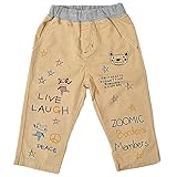 【本体綿100％】2017年 春物 ZOOMIC ズーミック 手書き風プリント ロング ツイルパンツ ベージュ◇80cm