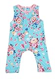 Lovely Baby Girls One PieceノースリーブInvisible Zipperフローラルプリントロンパースボディスーツレギンス カラー: グリーン