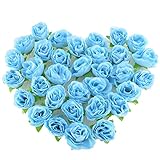 URIJK 人造花 花部分のみ 花びら 花ヘッド 結婚式 装飾 DIY ローズ 人工 装飾 バラ3.6cmx3.4cm 50個 全9色