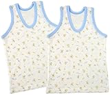 ベビーストーリー 2枚組 プリントU首ランニング 80cm サックス T11724-2 日本製