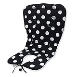 綿100％　マルチに使える やわらか　ベビーカー　クッション (ブラックドット)