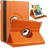 【360Rotating】360度回転保護ケース/カバー iPad ケース iPad 2021/20/19年 iPad9/iPad8/iPad7[iPad 10.2インチ：A2602 A2604 A2603 A2605 A2270 A2428 A2429 A2430 A2197 A2200 A2198]（対応機種：iPad 10.2inch 第9/8/7世代）（オレンジ）
