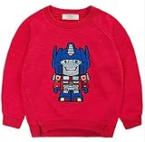 PANCY 子供服 春秋 長袖 Tシャツ トレーナー 丸い襟 キッズ 男の子 女の子 ベビー 綿 おしゃれ カジュアル ファッション 可愛い ロボット プリント 4色