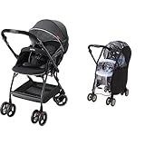 【セット買い】 アップリカ ベビーカー オプティア AB クラシックブラックBK + 純正レインカバー