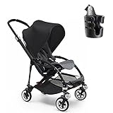 Bugaboo Bee 3 Black Frame Stroller With Grey Melange Seat w Bugaboo Cup Holder (Black) by Bugaboo [並
