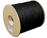 T.W. Evans Cordage 34-4404U-6 .125 in. x 200 Yard Number 4 Black Cotton Shade Cord Unglazed