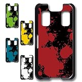 キッズケータイ KY-41C スマホケース ハードケース カバー ブラック ケース スプラッシュ ペイント 柄 [デザインB/レッド] 赤色 TK-672B docomo ドコモ ky41c