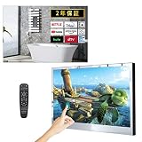 elecsung 防水テレビ お風呂 Bcas 22V型 Android TV 浴室用ンスマートミラーTV IP66防水テレビ Wi-Fi/Bluetoothと統合スピーカーを備えた (镜+タッチスクリー)