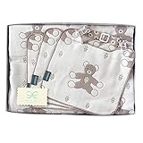 ソレイアード SOULEIADO 6重ガーゼケット+クリップ&ハンカチスタイ ギフトセット ブラウン 8875