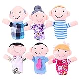 ベビー用品　赤ちゃん おもちゃ ６匹セット　指人形セット　家族　縫いぐるみ　　家族みんなで指人形 物語 童謡 おとぎ話 教育ハンドトイ　布の人形　フィンガー