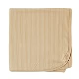 Hudson Baby Organic Cotton Receiving Blanket, Tan by Hudson Baby