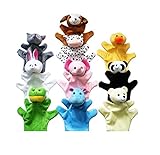 LeaningTech　指人形　大型動物　足付　１０セット　縫いぐるみ　布製　知育玩具　フィンガー　小学校 の劇　保育園　幼稚園　パペット　指人形 ゲーム 遊び