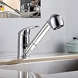 bluecookie_jp"キッチン用水栓 キッチン蛇口 混合栓 シャワー キッチン用混合栓 シングルレバー シャワー バネ式 シングルレバー水栓 混合栓シャワー 伸縮ノズル 高品質 取り付け簡単"