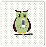 グリーンとブラウンDeco Owl Square – ライトスイッチPla RK-LSPS-504