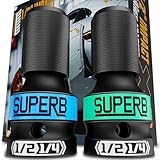 Arwealxs 2本セット ソケットアダプター 急速に変換 1/2’’(12.7mm)四角-1/4’’(6.35mm)六角軸ソケットアダプター スライドロック式