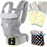 ベビーウエストベルト付エルゴベビー 抱っこ紐 ADAPTアダプトパールグレー　【日本正規品2年間保証-SG認定付】本体＋パッド２個+収納ポーチ付