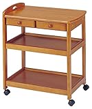 引出付キッチンワゴン (ブラウン)