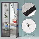 Homdox磁気スクリーンドアHeavy Dutyメッシュドアフルフレームベルクロとプレミアムハンズフリー磁気メッシュ防ぐ蚊、Keep the air fresh、ブラック 34"X 81" Max,
