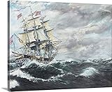 Vincent Alexanderブースプレミアムシックラップキャンバス壁アート印刷題名USS憲法Heads for HM Frigate Guerriere、19 / 08 / 1812、2003 