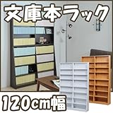 薄型 文庫本ラック 本棚 幅120cm fr-010ホワイト