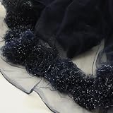 IRIZ 63*90cmロマンチック繊細クリスタル刺繍花レースファブリック (ブラック)