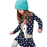 Domybest子供服 女の子　ワンピース　チュニック　長袖 鹿　水玉柄　春秋冬 スカート　カジュアル ガールズ 可愛い 女の子 キッズ　子供ドレス トップス　通園 通学 普段着　パーティー 誕生日 