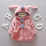 うさぎ　コート　秋冬　もこもこ　フリース　ベビー　女の子 (70cm, ピンク) [並行輸入品]