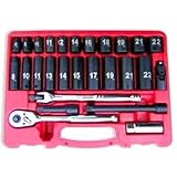 Neiko Tools USA 27 pc 3/8 Drive Hi-Viz SAE Impact Socket Set by Neiko