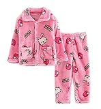 フランネルキッズパジャマソフトSleepsuitピンクのウサギのベルベットパジャマNightcloth