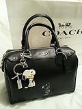 コーチ スヌーピー ブラック バッグ COACH X Peanuts Snoopy Leather HANBAG CROSSBODY WALLET [並行輸入品]