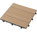 タカショー 敷くだけデッキ木樹脂 ナチュラルブラウン 約W30×D30×H2.6cm