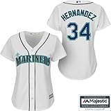 Felix Hernandez Seattle Mariners # 34 MLBレディースクールベースホームジャージー( XXLarge )