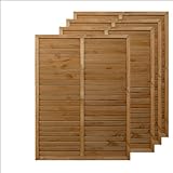 igarden　アイガーデン　ラティス　Ｈ120×Ｗ90cm　ルーバータイプ4枚セット　ライトブラウン　米松製