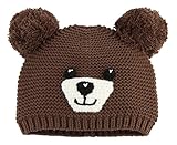 (コ-ランド) Co-land ベビー ニット帽 新生児 くまちゃん ハット 男の子 女の子 キャップ キッズ ポンポン 赤ちゃん 出産祝い 可愛い お出かけ 男女児 コーヒー色 M