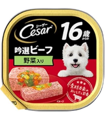 Amazon.co.jp: シーザー トレイ 16歳からの シニア犬用 100g×24個 絹